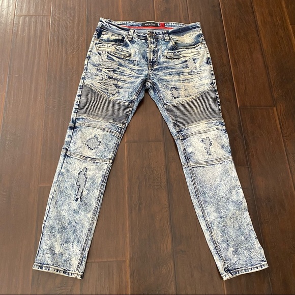 Makibi men’s biker jeans waist 36*32 inseam - Picture 4 of 12